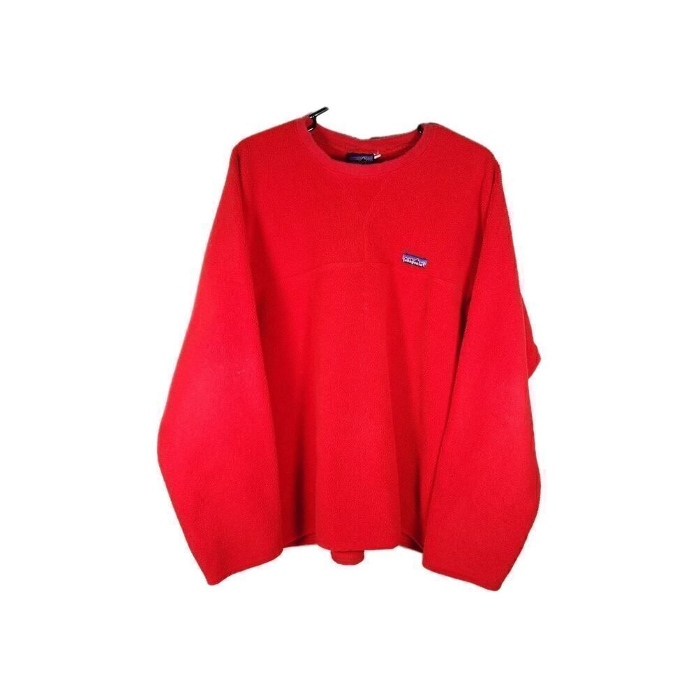 Patagonia Men's Vtg 80s SZ XL Red Fleece Pullover Sweatshirt Jacket Sweater